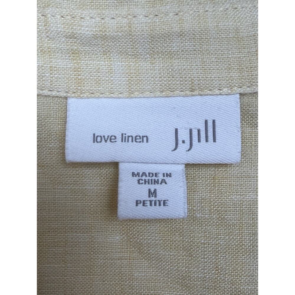 J.Jill Love Linen Women's Button Up Tunic Long Sleeves Sz M Yellow Feminine - Picture 13 of 15